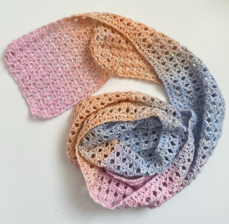 Summer Sunset Scarf Crochet Pattern