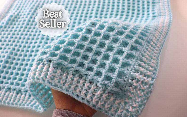 Crochet Easy Waffle Baby Blanket