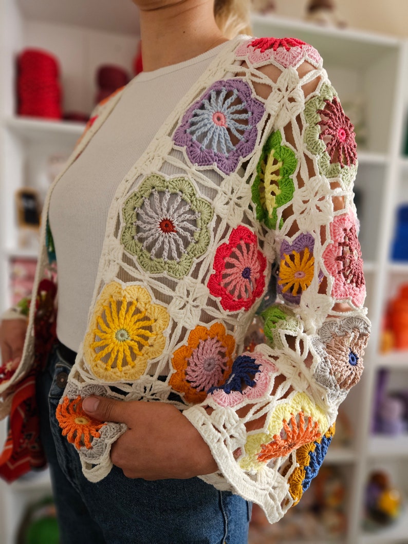 Crochet Flower Cardigan PDF Pattern