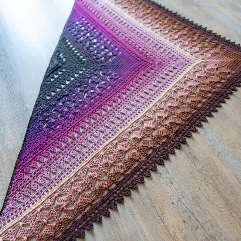 Triangular Mountain Veil Crochet Shawl