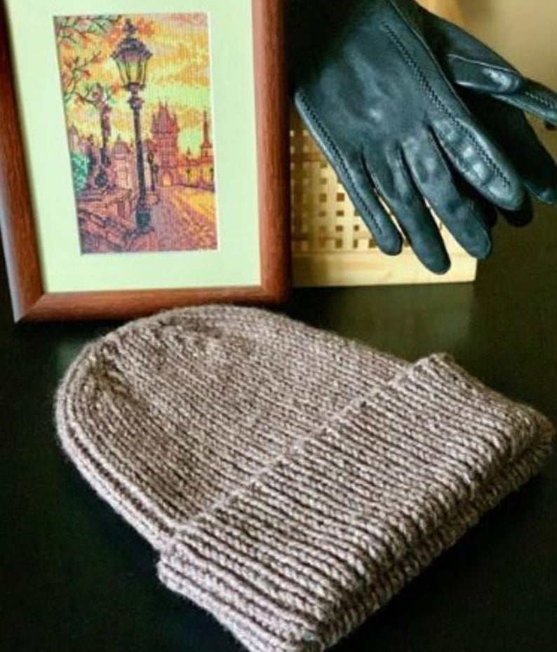 Cuffed Ribbed Beanie Knitting Pattern