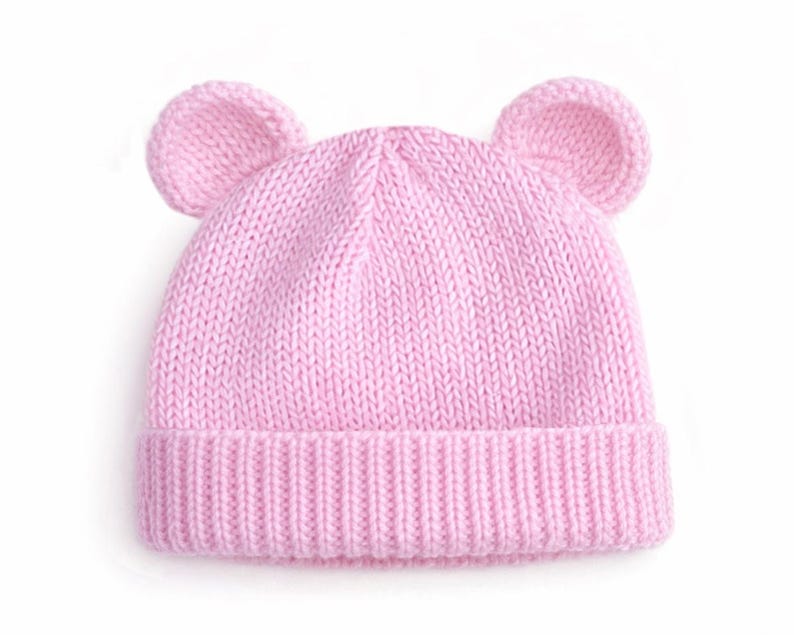 Hearts Ribbed Cardigan & Bear Hat Knitting Pattern