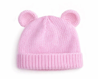 Hearts Ribbed Cardigan & Bear Hat Knitting Pattern