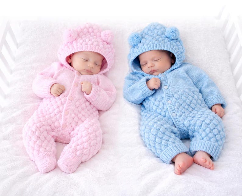 Baby Jumpsuit with Hood Knitting Pattern