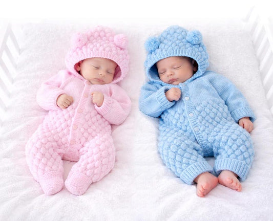 Baby Jumpsuit with Hood Knitting Pattern