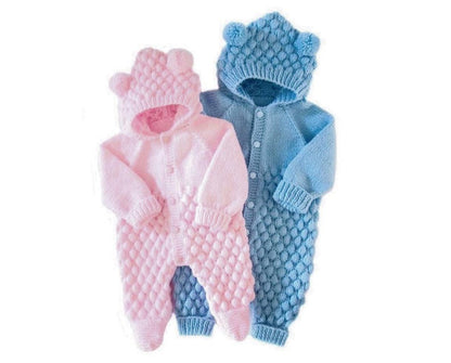 Baby Jumpsuit with Hood Knitting Pattern