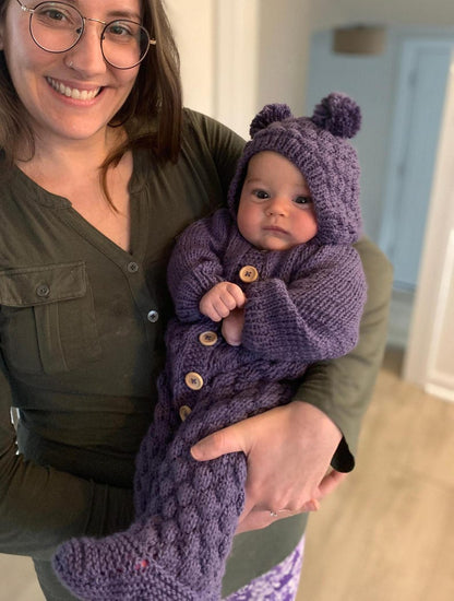 Baby Jumpsuit with Hood Knitting Pattern