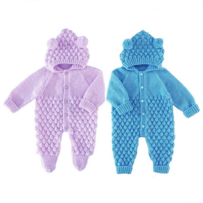Baby Jumpsuit with Hood Knitting Pattern