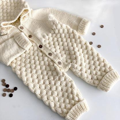 Baby Jumpsuit with Hood Knitting Pattern
