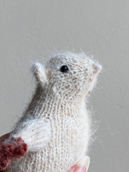 Small chonky toy plushie rat in a sweater Knitting Pattern