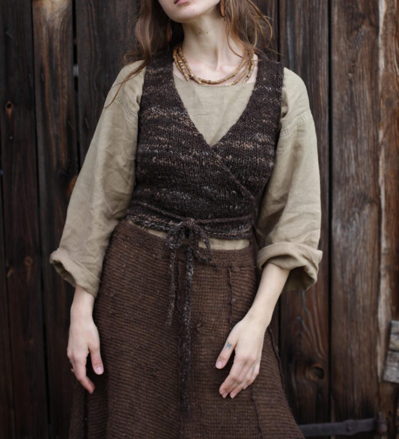 Wool Wrap Vest Knitting Pattern