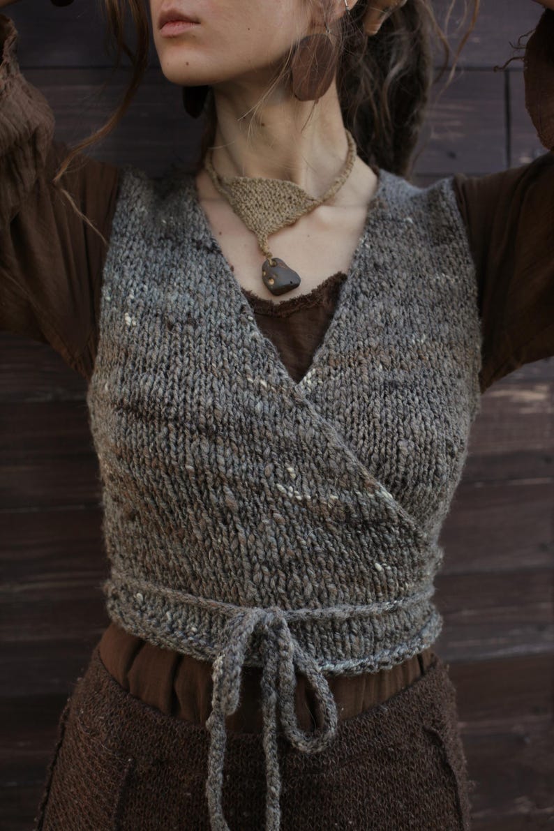 Wool Wrap Vest Knitting Pattern