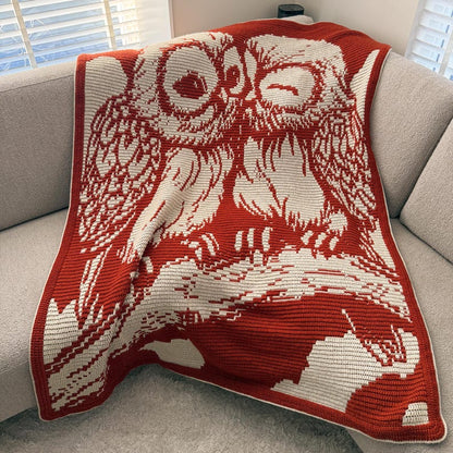 Owl Affection Blanket Overlay Mosaic Crochet Pattern