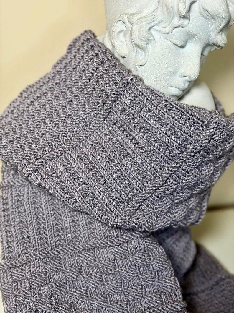 Reversible Textured Scarf Knitting Pattern