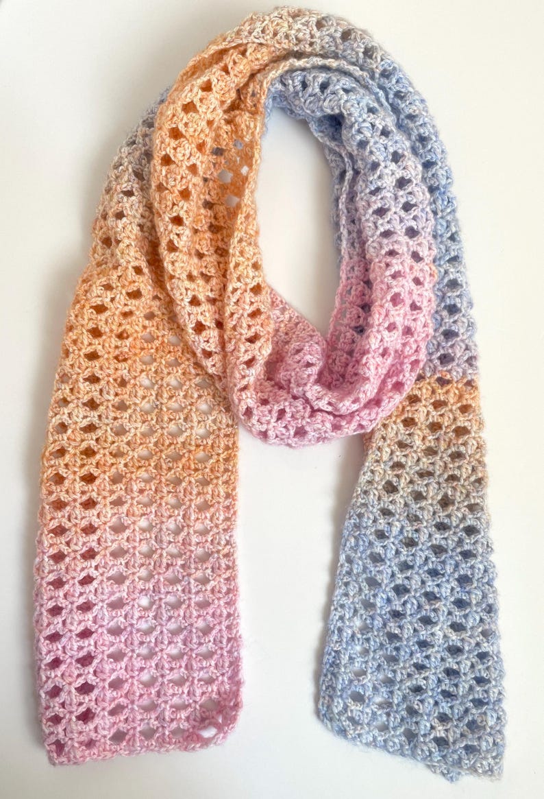 Summer Sunset Scarf Crochet Pattern