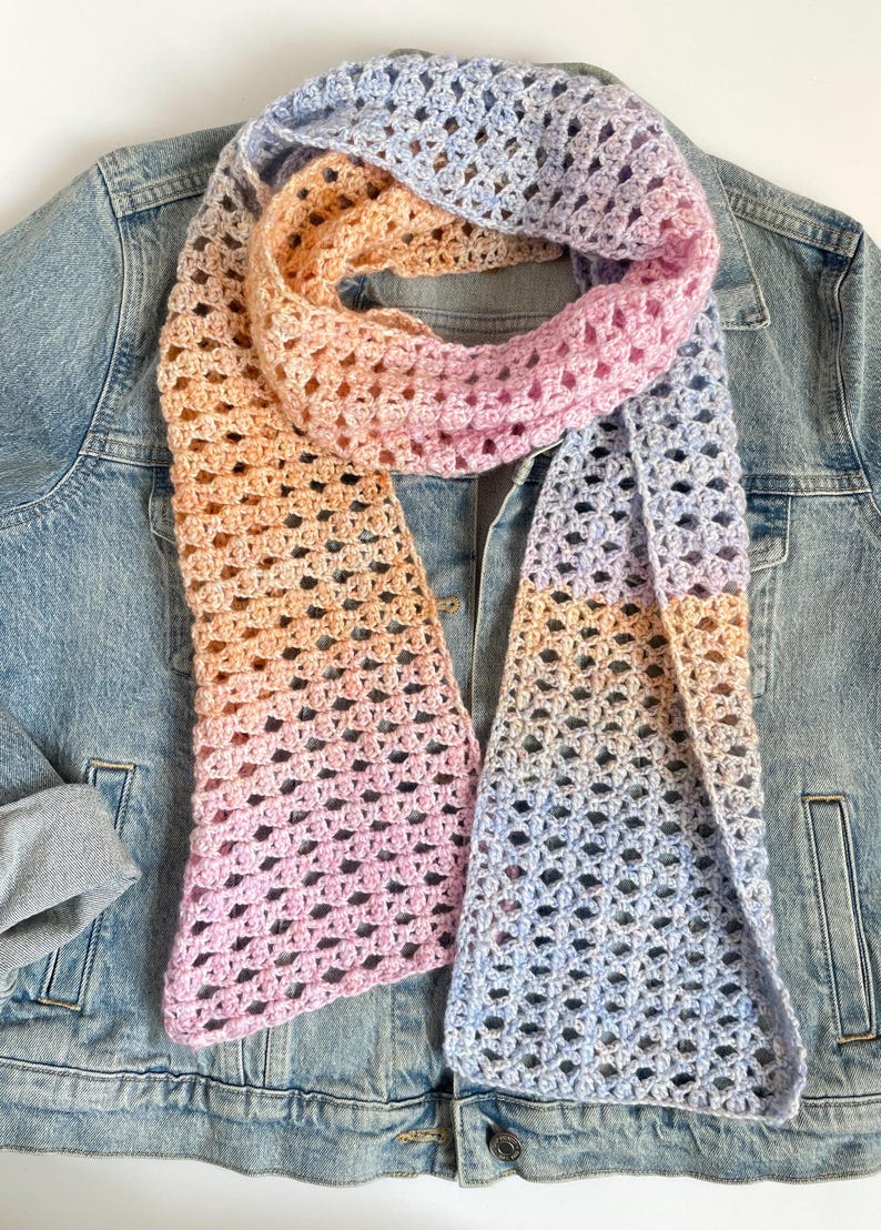 Summer Sunset Scarf Crochet Pattern