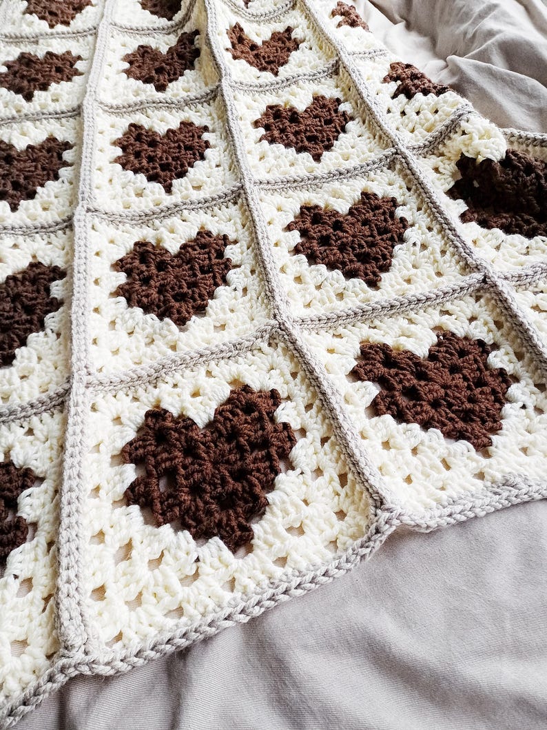 Crochet Heart Throw Pattern