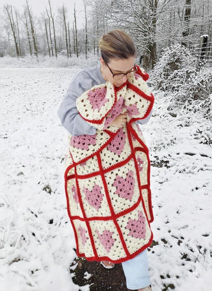 Crochet Heart Throw Pattern