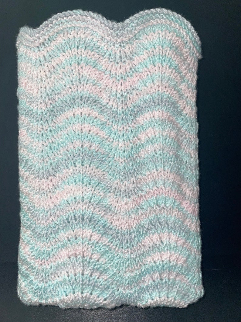 Easy Wave Knit Baby Blanket Pattern