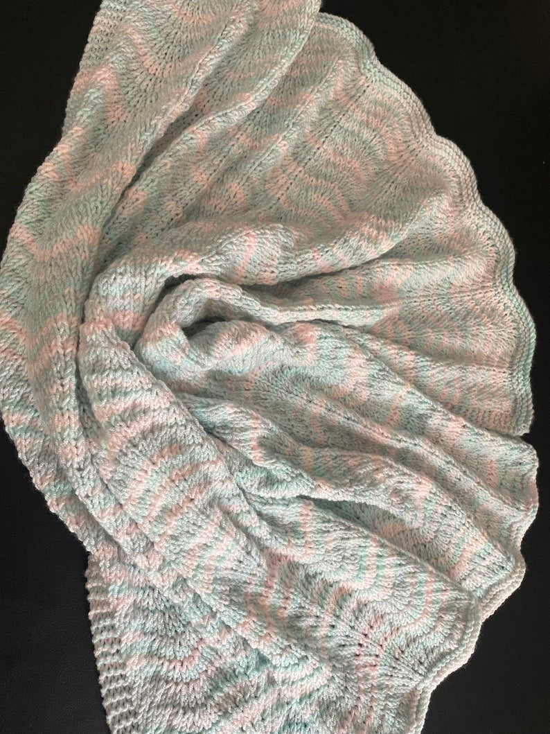 Easy Wave Knit Baby Blanket Pattern