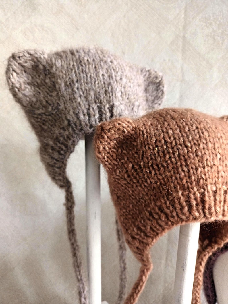 Bear Bonnet Knitting Pattern