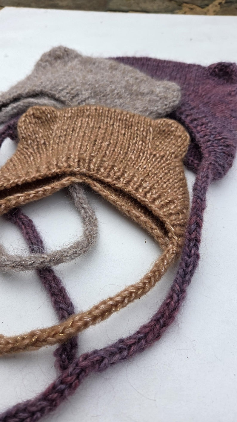 Bear Bonnet Knitting Pattern