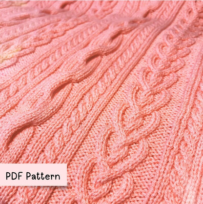 Sweetheart Baby Blanket Cable Knit PDF Pattern