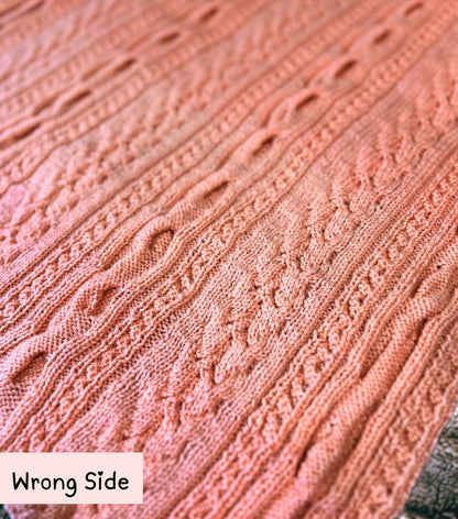 Sweetheart Baby Blanket Cable Knit PDF Pattern