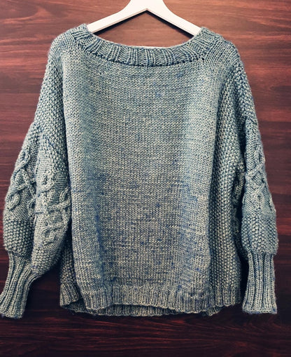 Classic Aran knitted jumper pattern
