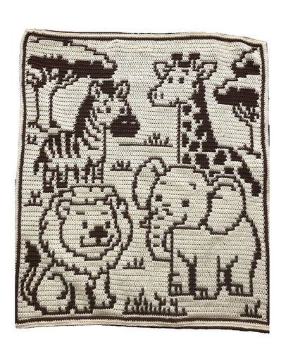 Safari Animals - Overlay Mosaic Baby Blanket Crochet Pattern