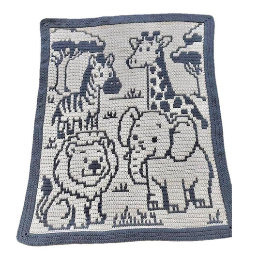 Safari Animals - Overlay Mosaic Baby Blanket Crochet Pattern