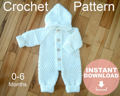 Hooded One Piece Jumpsuit crochet pattern