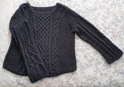 Easy Aran knitted jumper pattern