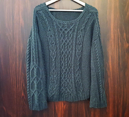 Easy Aran knitted jumper pattern