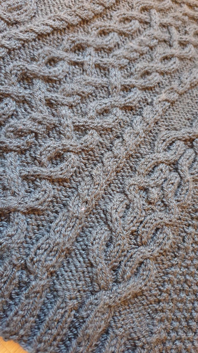 Easy Aran knitted jumper pattern