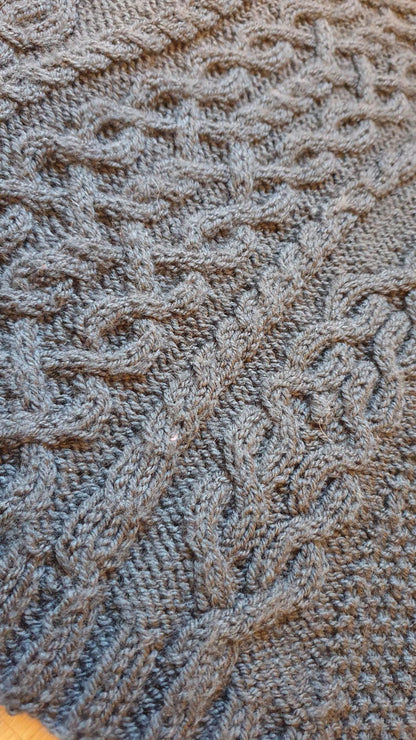 Easy Aran knitted jumper pattern
