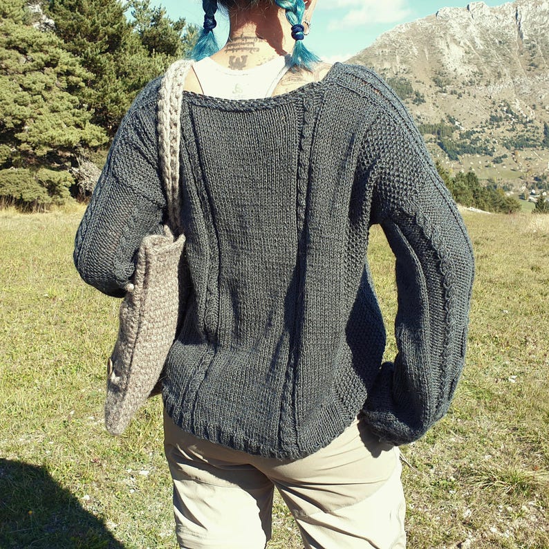 Easy Aran knitted jumper pattern