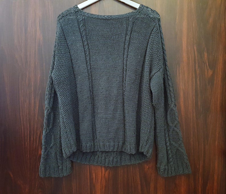 Easy Aran knitted jumper pattern