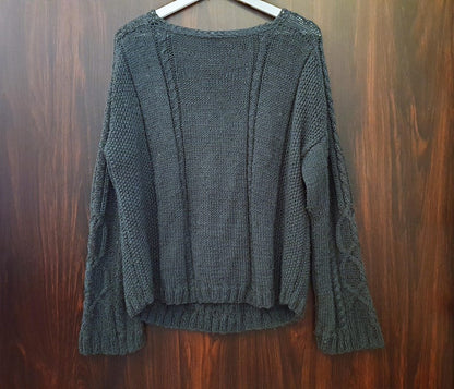 Easy Aran knitted jumper pattern