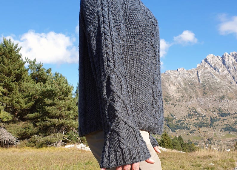 Easy Aran knitted jumper pattern
