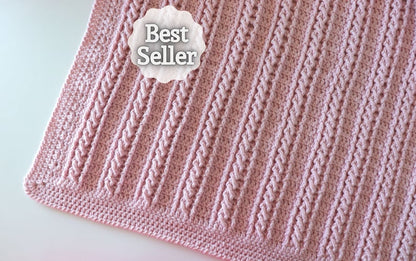 Crochet Easy Beginner Cable Blanket