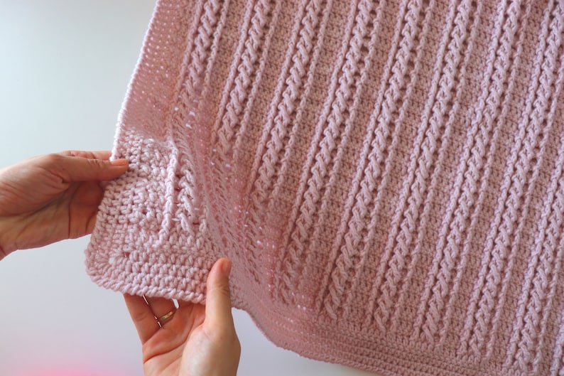 Crochet Easy Beginner Cable Blanket