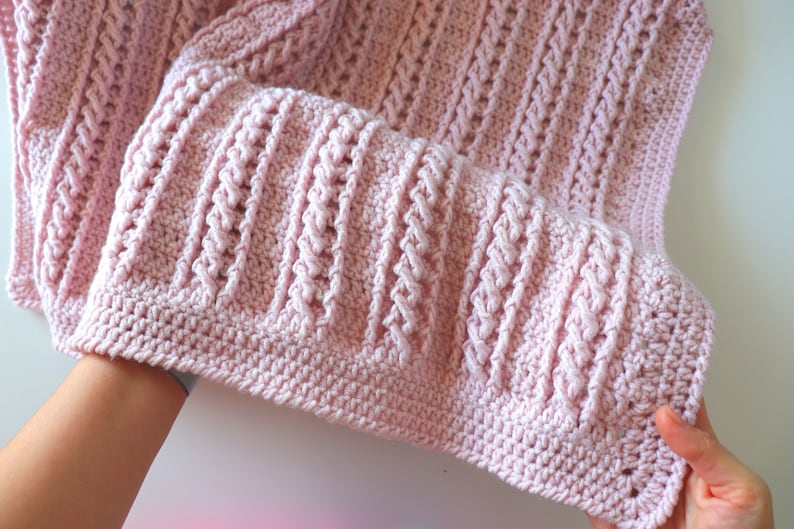 Crochet Easy Beginner Cable Blanket