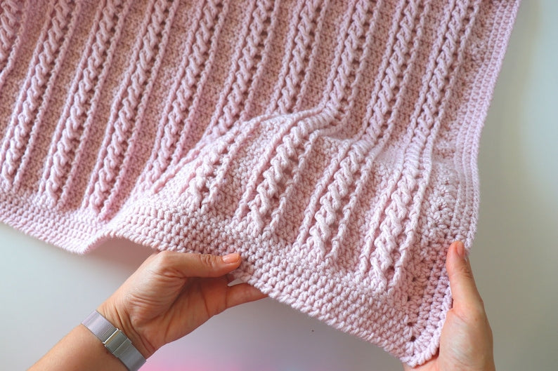 Crochet Easy Beginner Cable Blanket