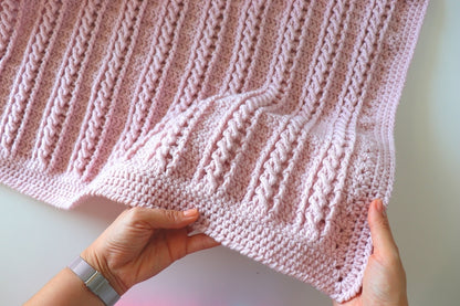 Crochet Easy Beginner Cable Blanket