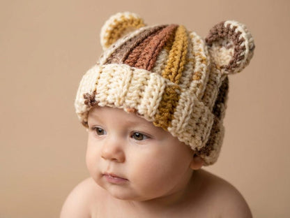 Newborn To Adult Crochet Bear Hat Pattern
