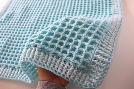 Crochet Easy Waffle Baby Blanket