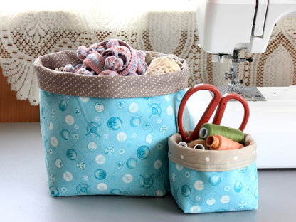 Reversible Fabric Basket PDF Sewing Pattern