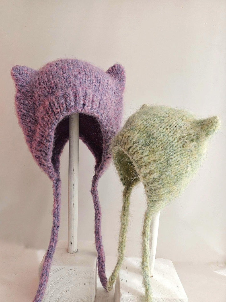 Cat Ears bonnet Knitting Pattern