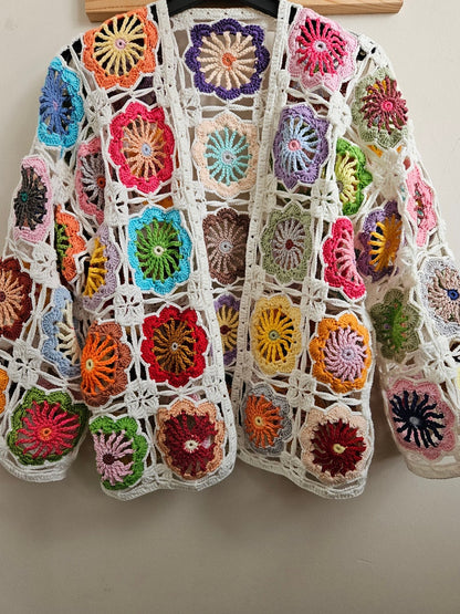 Crochet Flower Cardigan PDF Pattern